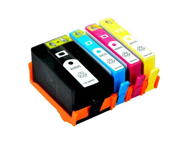 Recertified - 4PK 902XL 906 XL BK CMY High Yield Ink Cartridges for HP Officejet Pro 6974 6975