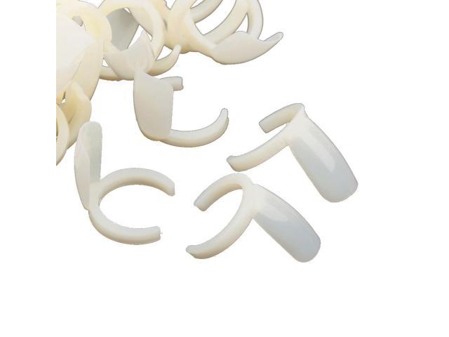 Ring Natural False Nail Art Tools Polish Pops Display Practice Tips, 50pcs