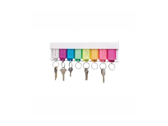 STEELMASTER 8-Tag Multi-Colored Key Rack, 12 X 6.2 X 0.7 Inches, White (20140.