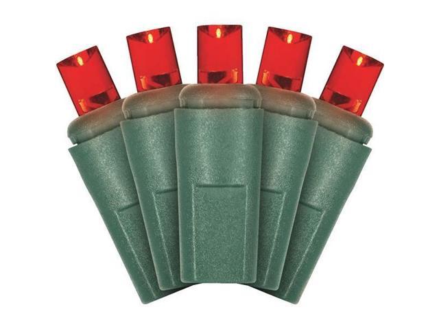 (12)-Red 50 Bulb M5 LED 16.3 Foot Christmas Tree Light Set 2355-03