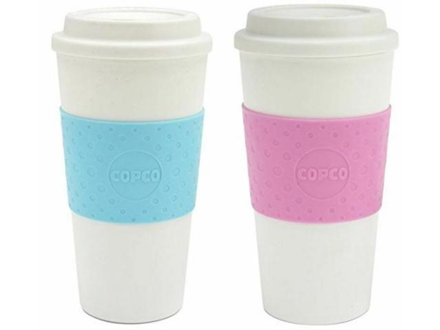 Copco Acadia Insulated Travel Mug BPA Free 16 Oz Pack of 2 Azure Blue Bubble Gum