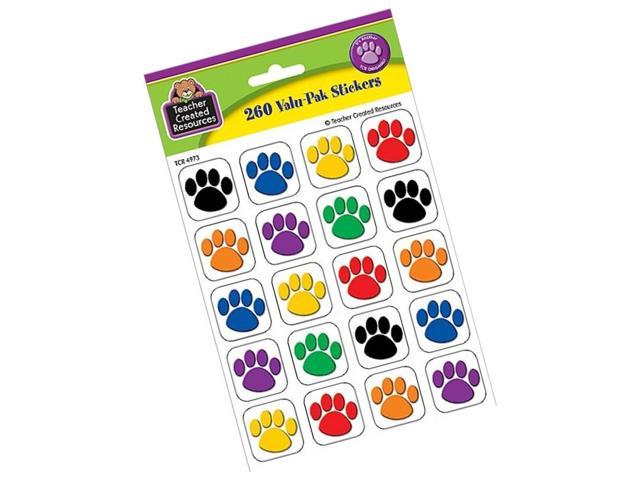 Teacher Created Resources Colorful Paw Print Stickers Value Pack (4973)