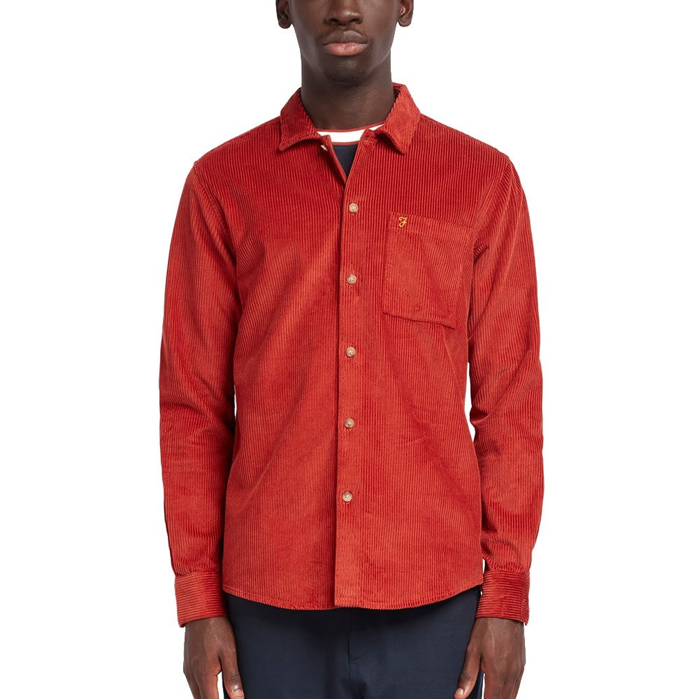 Farah Wyman Jumbo Cord Logo Shirt in Red