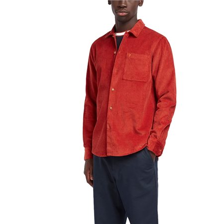 Farah Wyman Jumbo Cord Logo Shirt in Red thumbnail