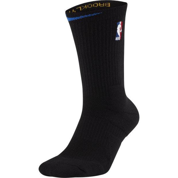 Nike NBA Brooklyn Crew - Unisex Socks - Black - 65% Polyester, 19% Polyamide, 2% Cotton - Size XL - Foot Locker