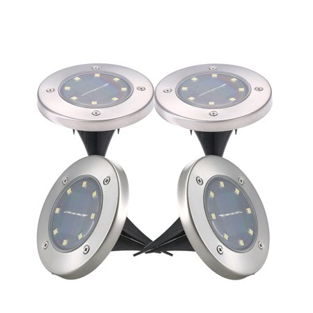 GoolRC 4Pcs Solar Powered Energy Ground Light Outdoor Lamp IP65 Water-resistant 8 LED 20LM Garden Landscape Spike Lighting for Yard Driveway Lawn Path