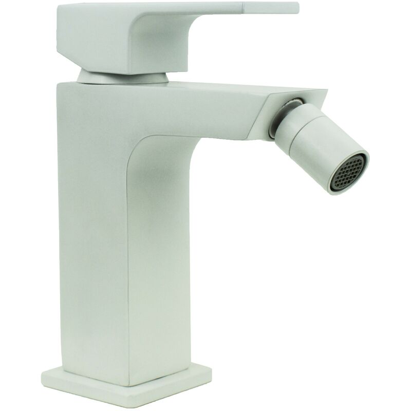 Mélangeur De Bidet Modèle Carré Blanc Mat Gattoni Kubik 2564/25BO | Blanc Mat - Sans Vidage
