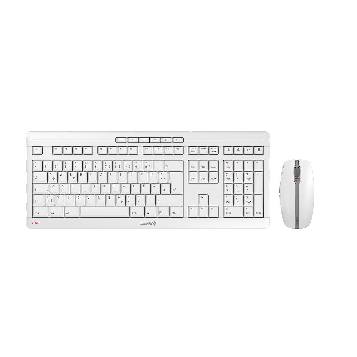 CHERRY JD-8500DE-0 Stream Wireless Keyboard and Mouse Set Grey QWE