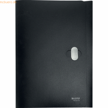 3PK Leitz Recycled 3-Flap A4 Document Folder Office File/Paper Organiser Black