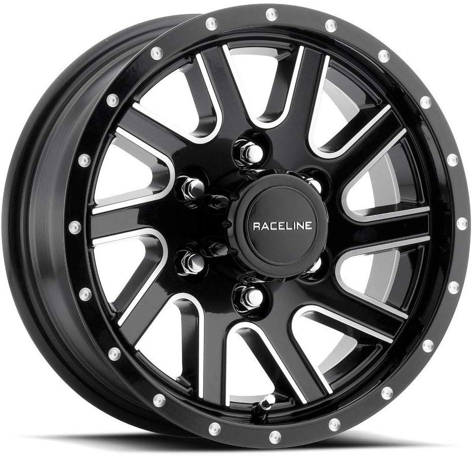 15x6 Raceline 820M Twisted Trailer Black Machined Wheel 6x5.5 (0mm)