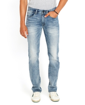 Buffalo Jeans Men's Straight Six Jeans in Whiskered and Contrasted Blue - Size: 33