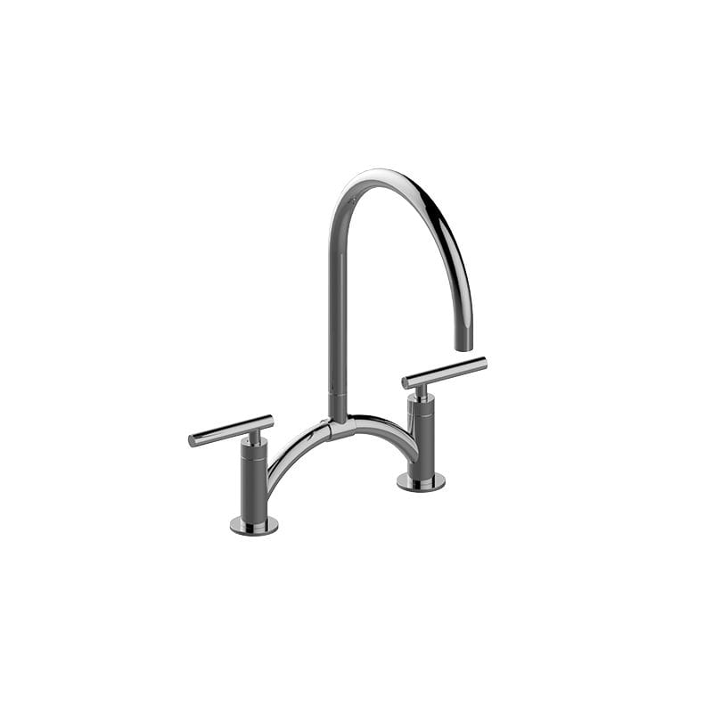 Graff G-4890-LM49 Sospiro 1.8 GPM Widespread Kitchen Faucet Polished Chrome Faucet Kitchen Double Handle