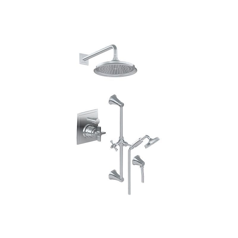 Graff G-7287-C15S-T Finezza Uno Pressure Balanced Shower System with Shower Head and Hand Shower (Less Valve) Polished Chrome Showers Shower System