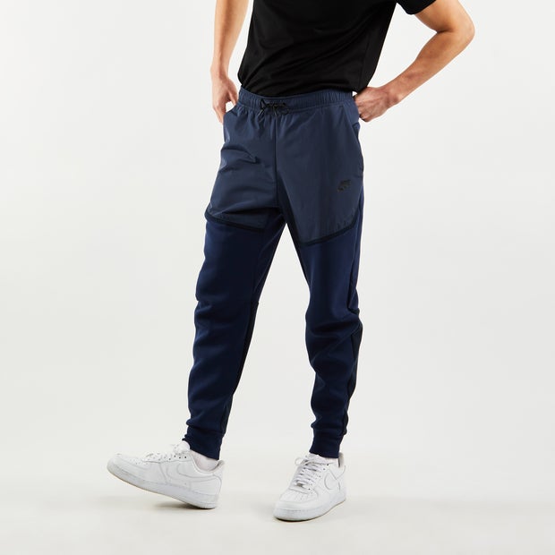 Nike Tech Fleece Jogger Cuffed - Men Pants - Blue - 65% Polyester, 35% Cotton - Size XS - Foot Locker