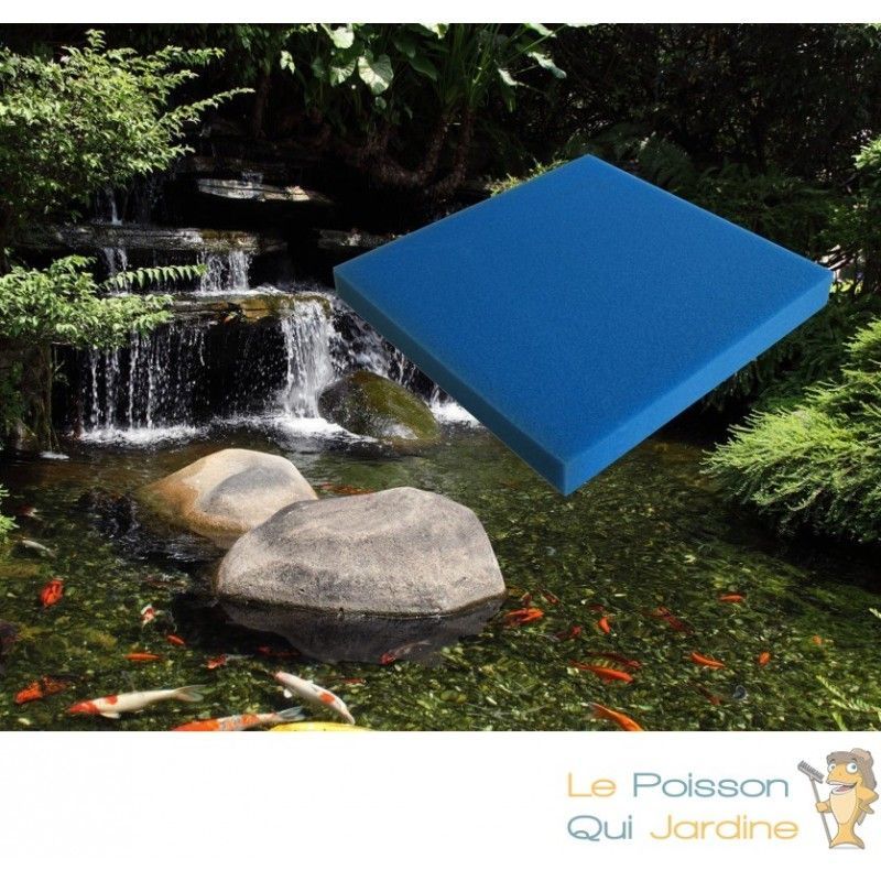 Le Poisson Qui Jardine - Mousse : 50 X 50 X 5 Alvéolage Gros Pour Bassin Et Aquariums 10 Ppi - Bleu