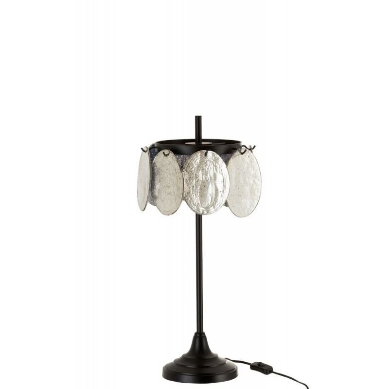 Jolipa - Lampe Folio Métal/Verre Noir Argent