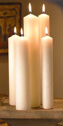 34312 Beeswax Altar Spec Candle - 3 Plain End - 18 Piece - Pack of 2