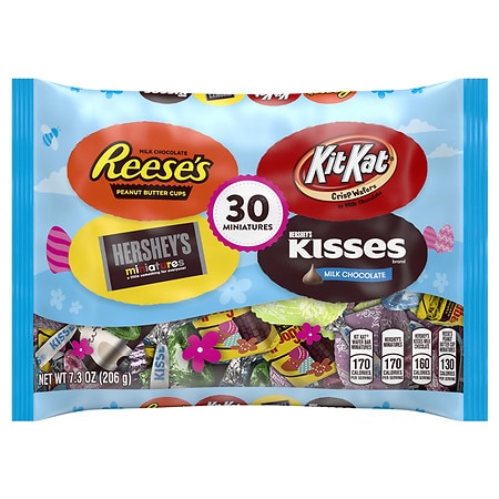 REESE'S, KIT KAT and HERSHEY'S Miniatures Chocolate Assortment Candy, Easter, 7.3 Oz (30 Pieces) | CVS