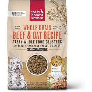 The Honest Kitchen Whole Food Clusters Whole Grain Beef & Oat with Barley, Cage Free Turkey & Carrots Dry Dog Food, 20 Lbs.