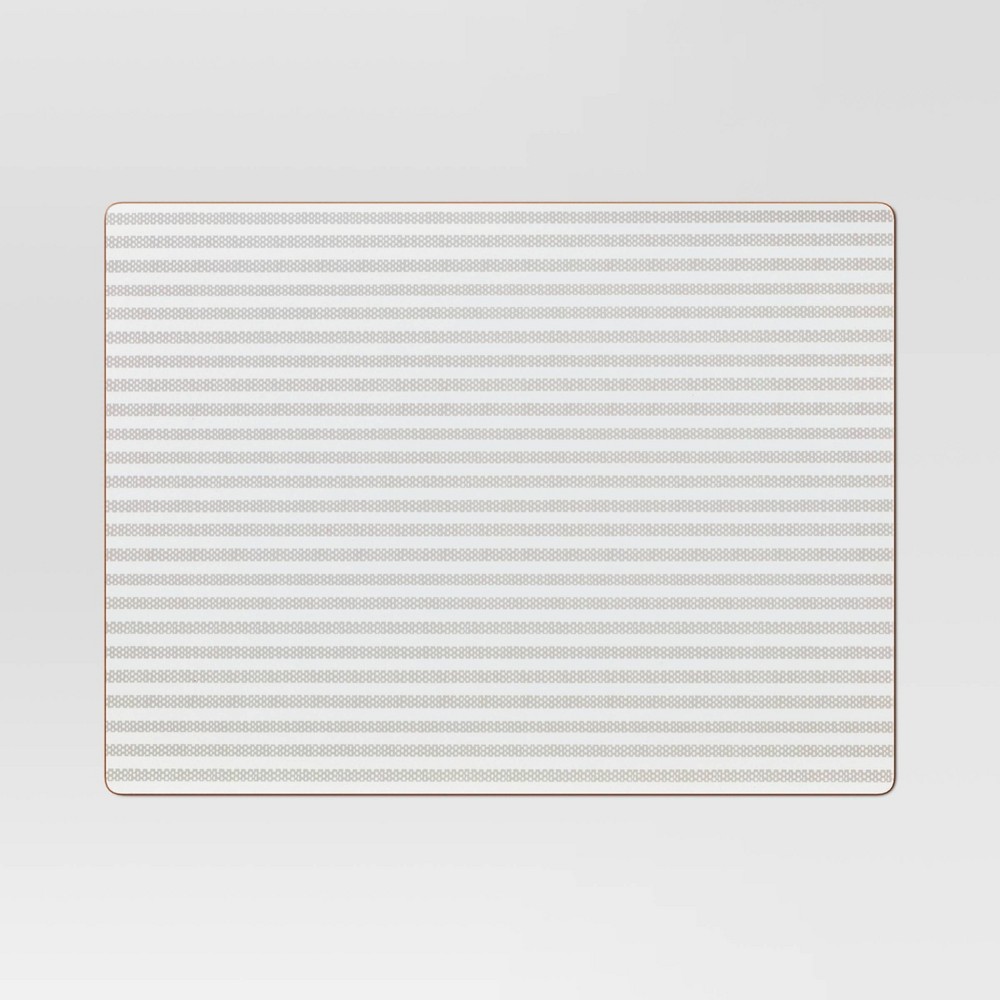 Cork Striped Placemat White - Threshold™: Geometric Rectangle for Kitchen Table, Traditional Decor, Spot Clean, 16x12