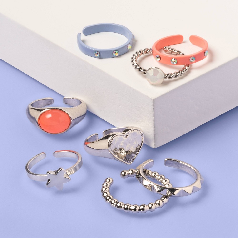 Kids' 8pk Color Pop Ring Set - More Than Magic™