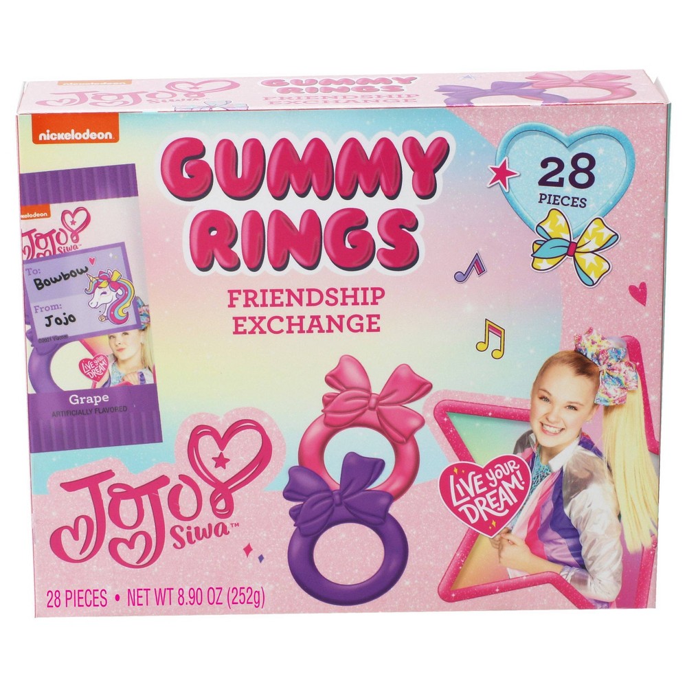 JoJo Siwa Valentine's Friendship Exchange Gummy Rings Box - 8.8oz/28ct