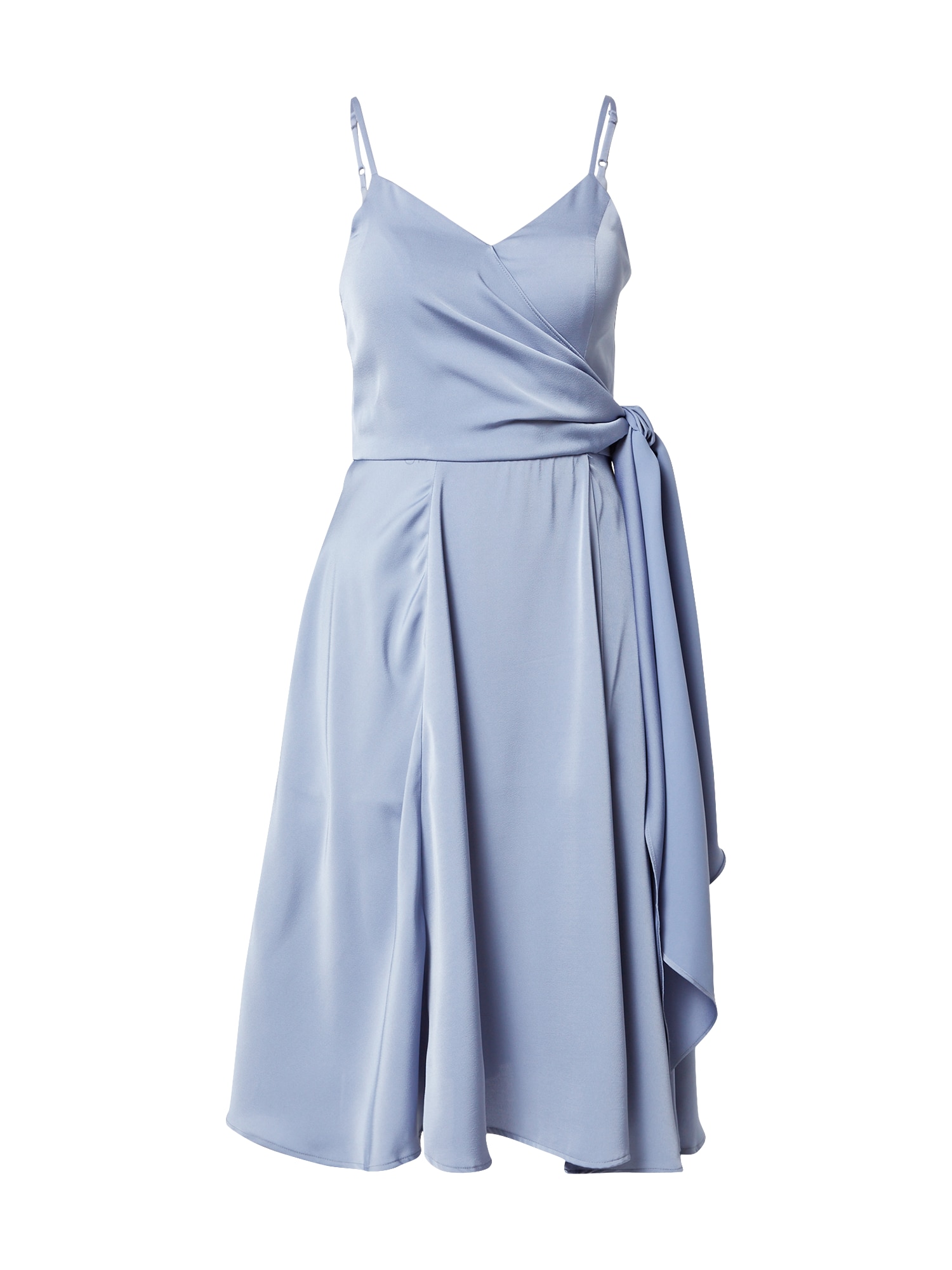Chi Chi Satin Cami Strap Wrap MIDI Dress in Blue, Size 16