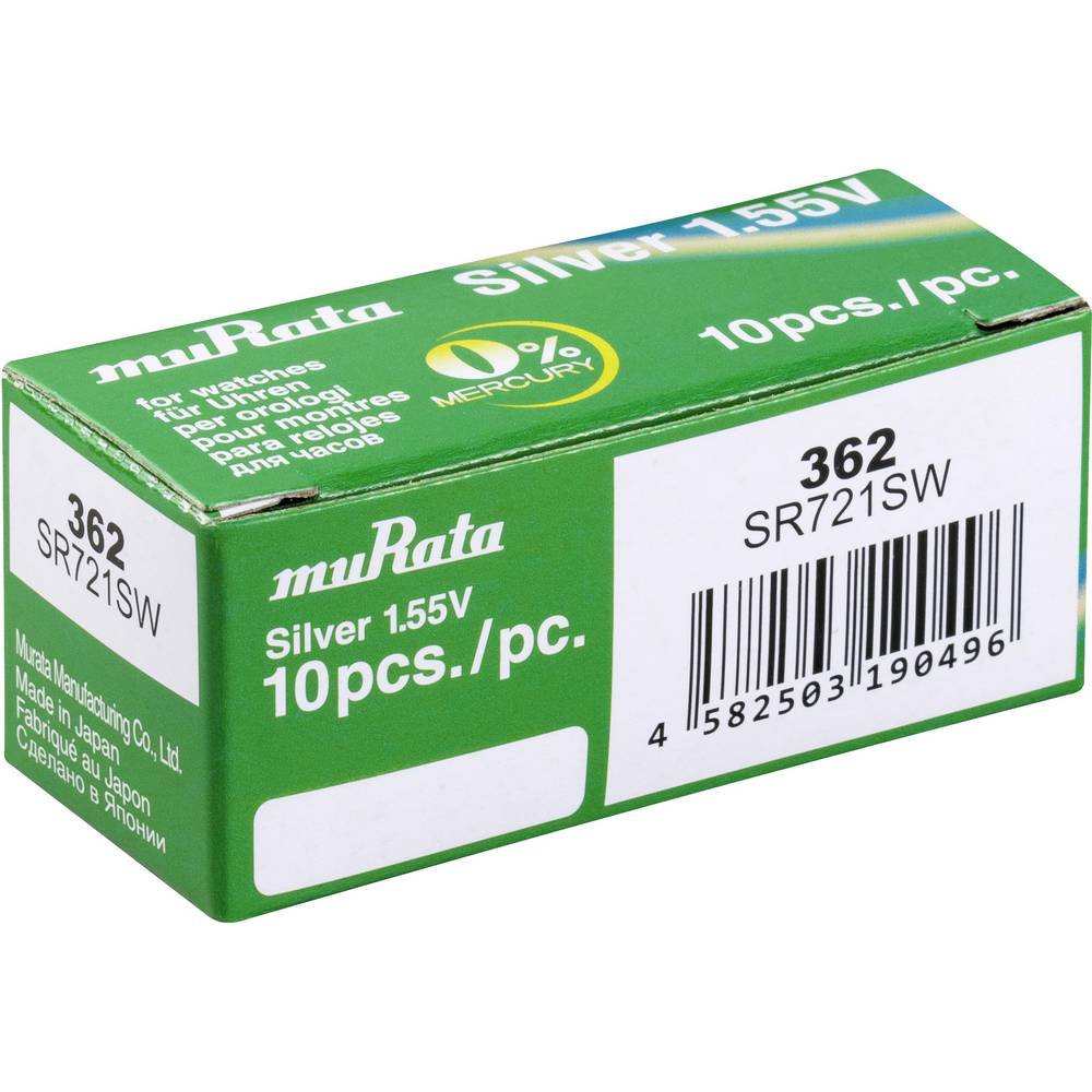 Murata SR721SW-PBWW Knopfzelle 362 Silberoxid 25 MAh 1.55 V 10 St.