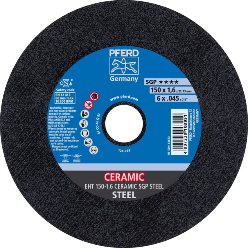Pferd C/O Whl EHT 150-1,6 Ceramic SGP Steel- You Get 25