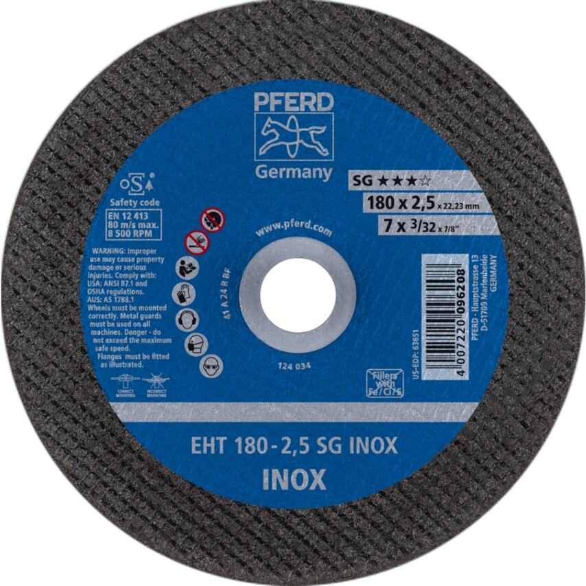 Pferd Cut-off Wheel EHT 180-2,5 SG Inox- You Get 25