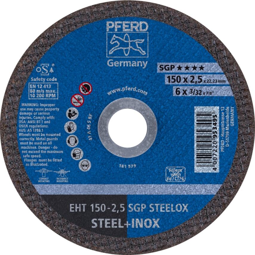 Pferd Cut-off Wheel EHT 150-2,5 SGP Steelox- You Get 25