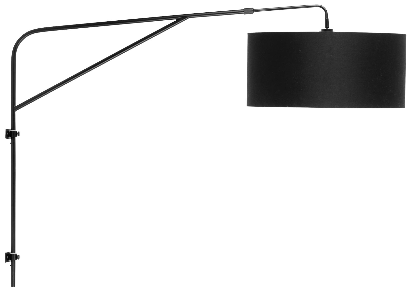 [IAR-BRIGHTON/W/B/4723/a] Wandlampe Eisen Brighton  Maté/Lampenschirm 47x23cm