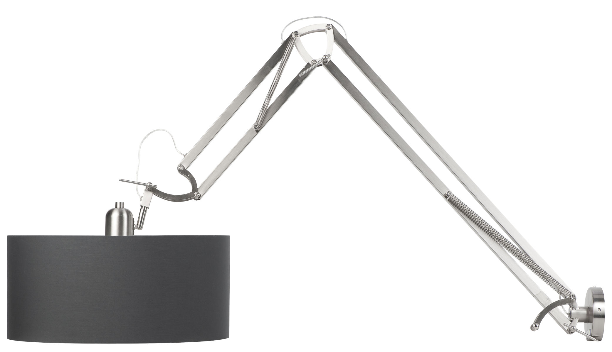 [IAR-MILANO/W/N/4723/a] Aplique/Hängelampe Eisen/VerNickelt Milano 145xw.115cm/Lampenschirm 47x23cm