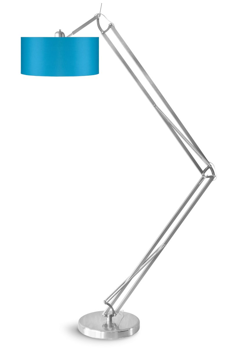 [IAR-MILANO/F/N/4723/a] Stehlampe Eisen/Nickel Milano 235cm/Lampenschirm 47x23cm