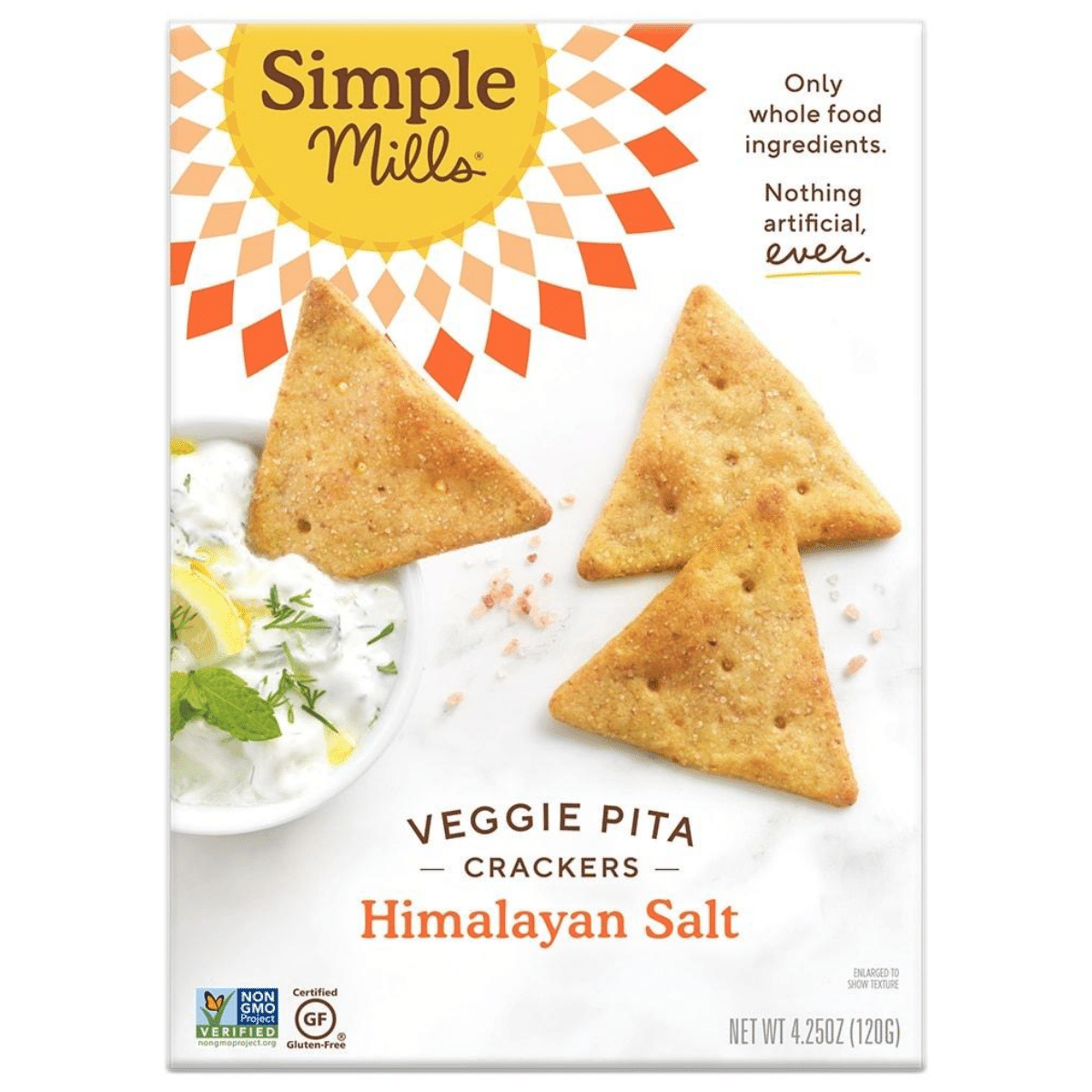 Simple Mills Veggie Flour Pita Crackers Himalayan Salt - 4.25oz