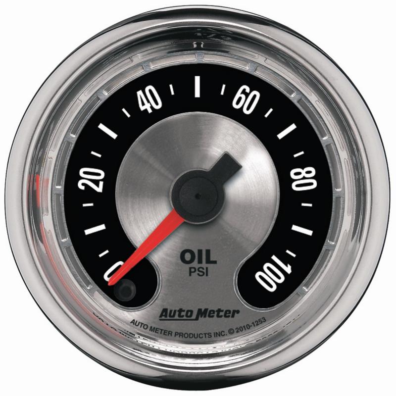 AutoMeter GAUGE; OIL PRESS; 2 1/16in.; 100PSI; DIGITAL STEPPER MOTOR; AMERICAN MUSCLE