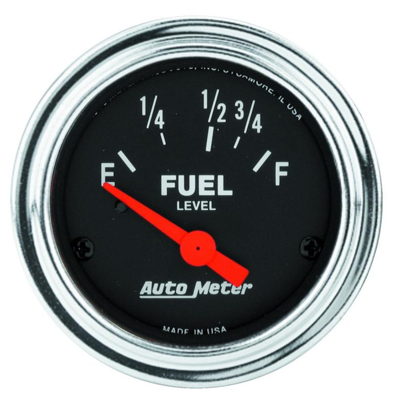 AutoMeter GAUGE; FUEL LEVEL; 2 1/16in.; 16OE to 158OF; ELEC; TRADITIONAL CHROME