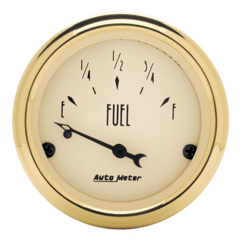 AutoMeter GAUGE; FUEL LEVEL; 2 1/16in.; 0OE to 30OF; ELEC; GOLDEN OLDIES