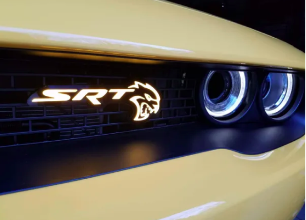 X Lume SRT-HELLCAT-W Challenger 3D Illuminated SRT Hellcat Head Emblems for 15-20 Challenger White No Controller