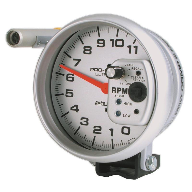 AutoMeter GAUGE; TACH; 5in.; 11K RPM; PEDESTAL W/QUICK LITE; W/PEAK MEMORY; ULTRA-LITE