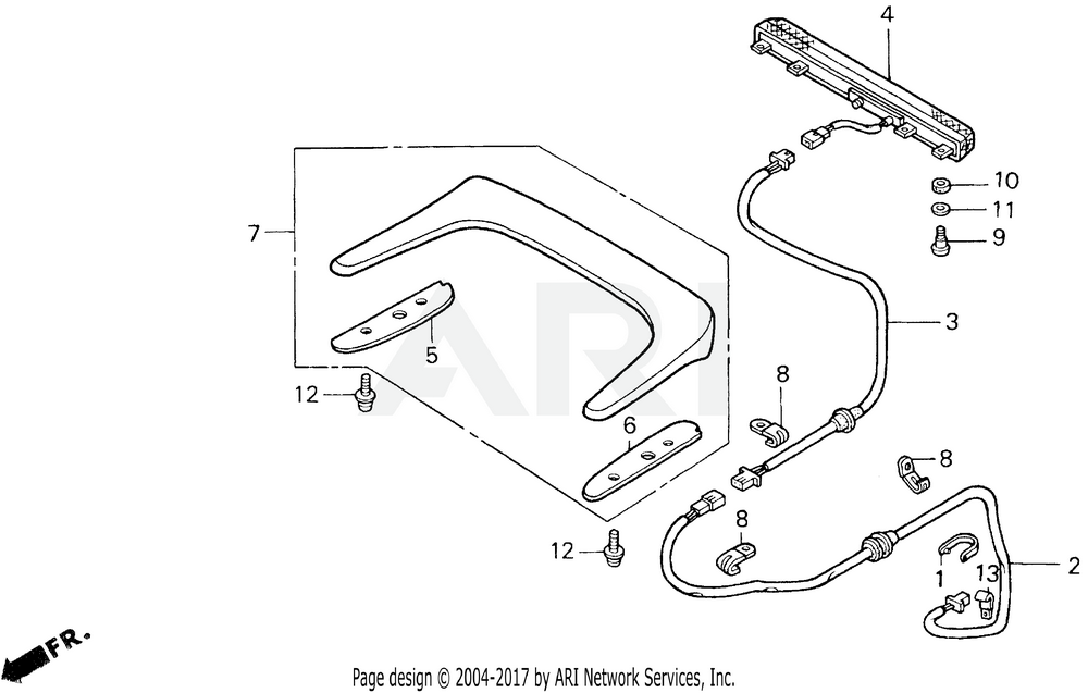 Honda OEM 34312-MT8-770 Rubber Left High Mount Light Base