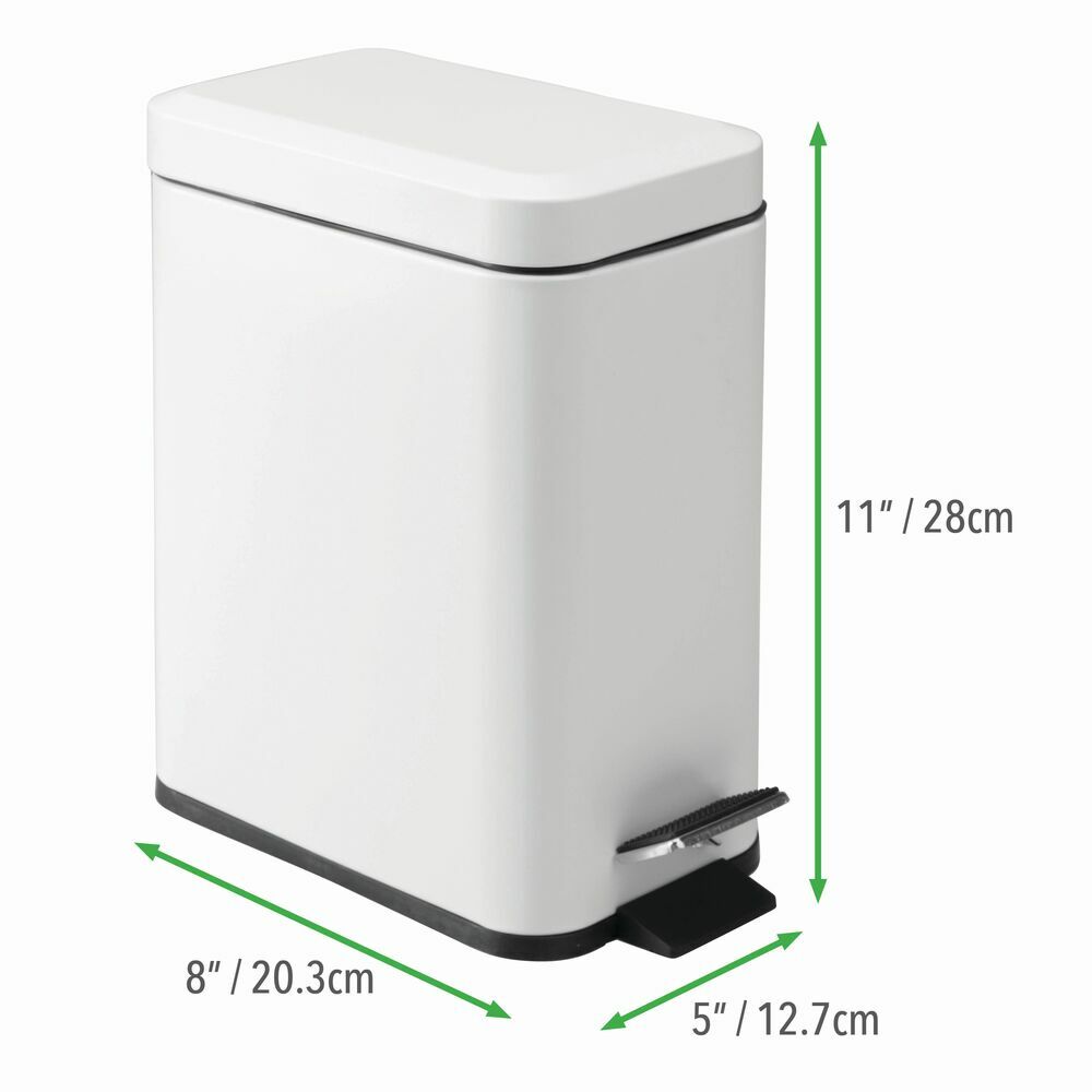 5-Liter Slim Rectangular Step Trash Can