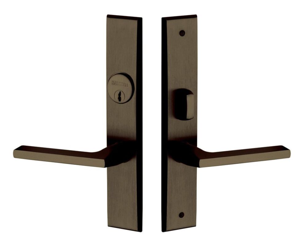 Baldwin 6974.FD Dummy Set Handleset Satin Brass and Black Handleset Dummy Set