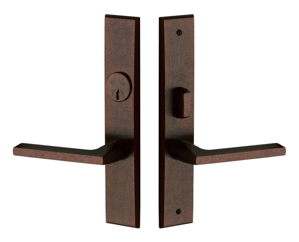 Baldwin 6974.DBLC Lakeshore Lever Double Cylinder Mortise Handleset Trim Set Distressed Venetian Bronze Mortise Lock Keyed Entry Double Cylinder