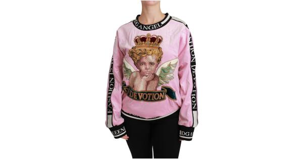 Dolce & Gabbana Pink Angel DG Devotion Velvet Women's Sweater