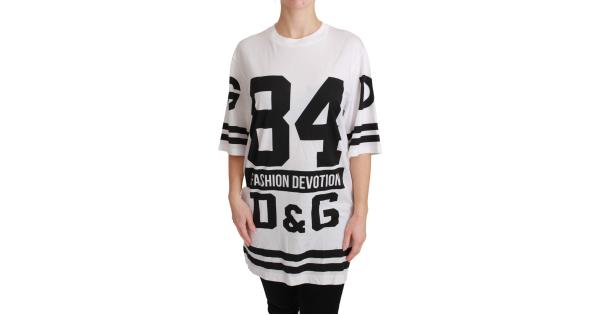 Dolce & Gabbana White Cotton DG Fashion Devotion Top Women's T-shirt