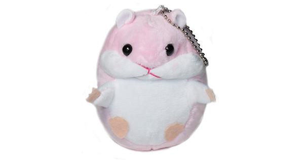 Lucore Hug Me Hamster Plush Stuffed Animal Keychain - Hanging Toy Doll, Lucky Charm & Ornament (Pink)