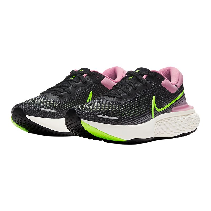 Nike Women's ZoomX Invincible Run Flyknit Shoes in Black/Cyber/Elemental Pink | Size: 10 Width: B | Fit2Run thumbnail