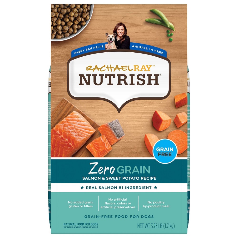Rachael Ray Nutrish Zero Grain Natural Salmon & Sweet Potato Recipe Grain-Free Dry Dog Food, 3.75-lb Bag