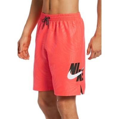 Nike Bright Crimson Palm Vital 9-Inch Volley Shorts